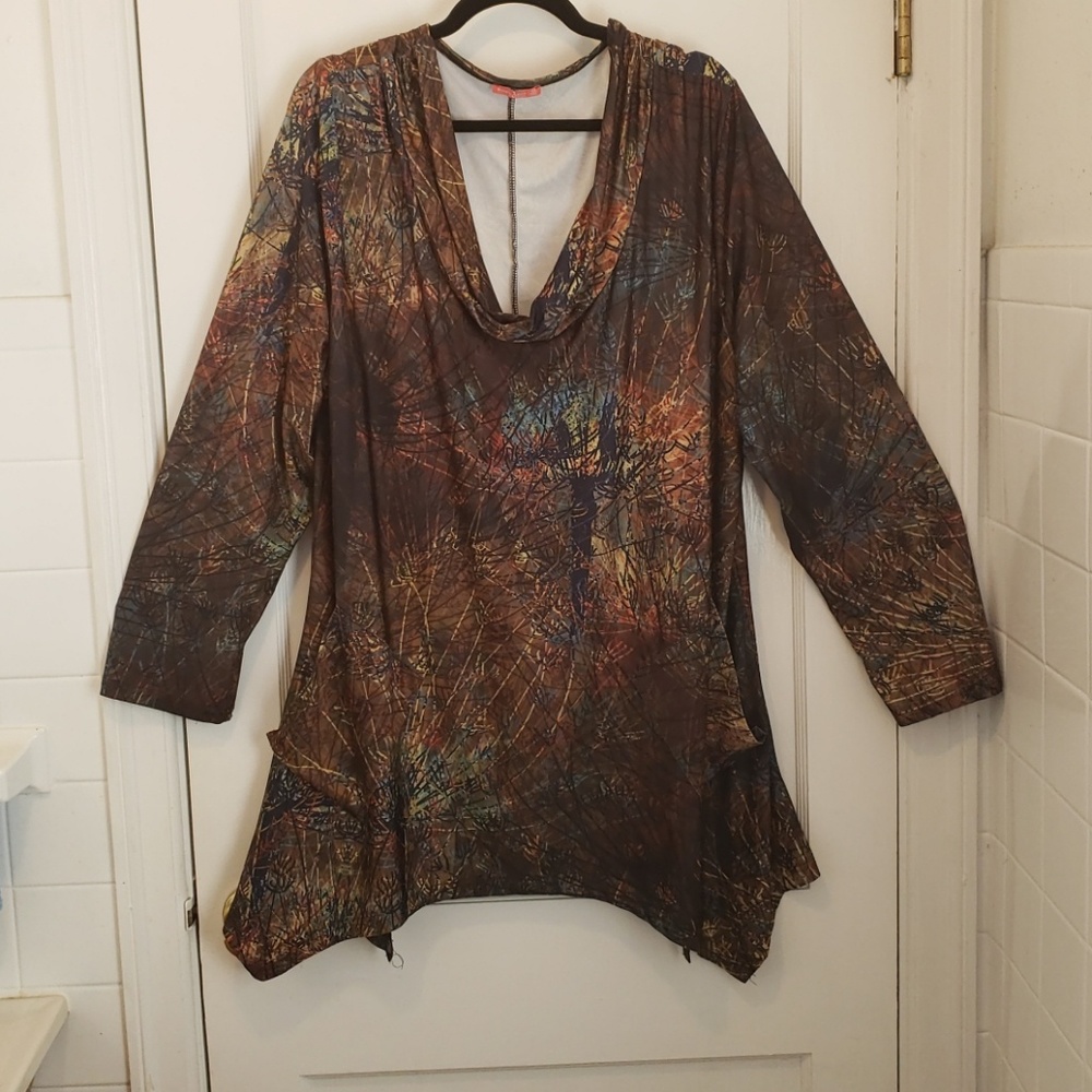 Gorgeous cowl neck tunic w pockets by Simply Aster